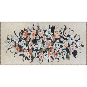 Médaillon en mosaïque <span class=keywords><strong>de</strong></span> marbre personnalisé entièrement fabriqué à la main <span class=keywords><strong>pierre</strong></span> mosaïque médaillon tapis parquet pour hôtel hall décoration <span class=keywords><strong>de</strong></span> sol - Product Image 1
