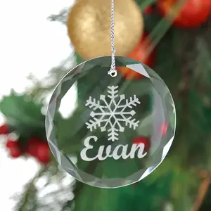 Personalizada de cristal de Navidad copo de nieve ornamento MH-12830