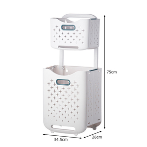 Panier à linge pliable pour la maison, panier à linge pour salle de bain, panier à linge mural pour les toilettes, panier de rangement pour vêtements sales avec roulettes - Product Image 2