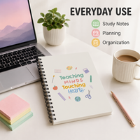Carnet spirale A5 avec citation inspirante, logo personnalisé, 80 feuilles lignées, pour enseignants, cadeau pour les enseignants