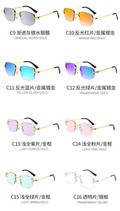 WL2001 New Rimless Metal Rimmed Frame Sun Glasses <b>Retro</b> Punk <b>Sunglasses</b> Designer Custom UV400 Shades - Product Image 6