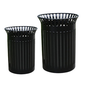 Giá Rẻ Ngoài Trời Lớn Slatted Kim Loại Thùng Rác <span class=keywords><strong>Container</strong></span> Thùng Rác Có Thể Bên Ngoài Vườn Đường Phố Sắt Tái Chế Chất Thải Bin Công Cộng Thép Thùng Rác - Product Image 2