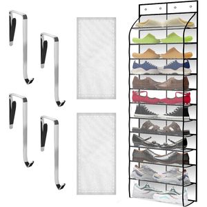 Over The Door Shoe Organizer 12 Pockets Breathable Mesh Hanging Storage For Shoes Behind Doors On Walls - Product Image 1