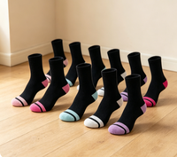 Chaussettes ras du cou pour femme Betop 80% coton peigné – Respirantes, décontractées, sportives, pour le quotidien, chaussettes de printemps tricotées haute densité 144N