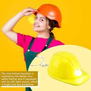 Casco de Construcción en Miniatura con Logotipo Personalizado, Recuerdos para Fiestas de Construcción, Llavero con Mini Casco de Seguridad, Llavero con Mini Linterna - Product Image 3