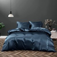 Ensemble de draps de lit en soie satinée de luxe 4 pièces Collection Ensembles de literie Ensemble de literie en soie de mûrier de luxe