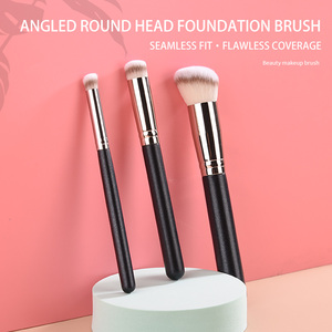 Pinceau de Maquillage Précision à Tête Ronde Angulée pour Fond de Teint, en Silicone et Poils Synthétiques, Outil de Beauté pour Estomper les Couleurs sur les Joues - Product Image 2