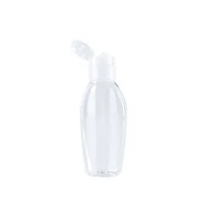 50ml sauce food grade clear transparent oval shape pet empty alcohol small oil bottle with flip cap