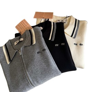 Cárdigan de Punto con Bordado Coreano <span class=keywords><strong>Miu</strong></span>, con Cierre de Cremallera en el Cuello, para Mujer, Primavera 26, Nueva Llegada, Versátil, Manga Larga - Product Image 2