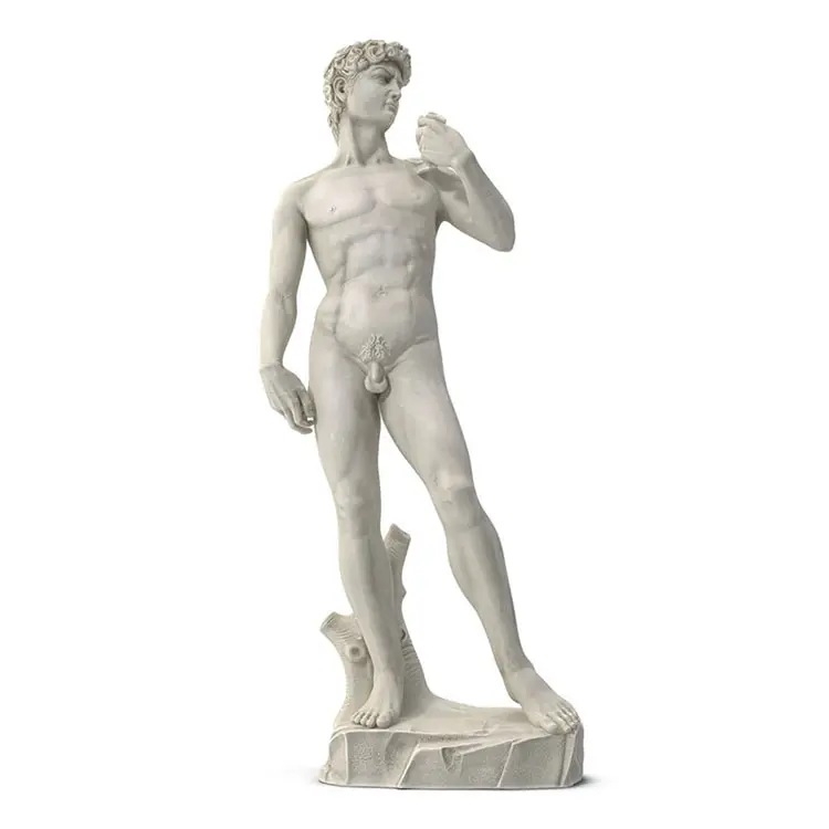 Groothandel Custom Beroemde Steen Figuur Sculptuur Wit Marmeren Standbeelden Van David Sculptuur