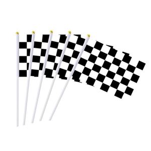 Racing Car <b>Flag</b> Sport Events Decorations Supplies Mini Hand Held Plastic Hand Stick Checkered <b>Flags</b> - Product Image 1