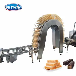 Skywin tam otomatik çikolata gofret bisküvi makinesi üretim hattı