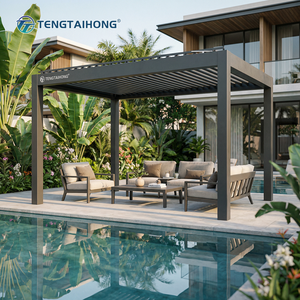 Pérgola de aluminio para exteriores de lujo moderna personalizada con persianas impermeables y a prueba de viento para balcón y venta de jardín - Product Image 2