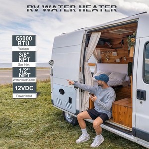 Chauffe-eau instantané sans réservoir pour camping-car, Geyser, 12L, avec télécommande, soupape de réduction de pression intégrée, source d'alimentation au gaz - Product Image 6