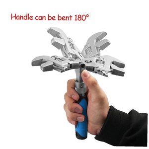 Nhiệm Vụ Nặng Nề 10Inch Ratcheting Có Thể Điều Chỉnh Cờ Lê 5-Trong 1 Gấp Cờ Lê Cho Ô Tô Công Nghiệp Sửa Chữa - Product Image 5