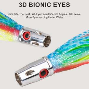 เหยื่อตกปลาทะเลน้ำลึกแบบใหม่ ขนาด 165 มม. น้ำหนัก 55 กรัม สำหรับตกปลาใหญ่ แบบพ่นน้ำ รูปปลาหมึก สำหรับตกปลาทูน่า มาร์ลิน เหยื่อปลอมแบบนิ่ม - Product Image 5