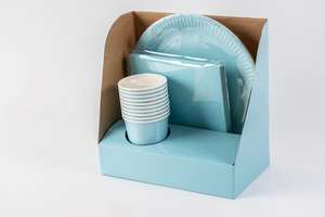 ゴールドフォイルパーティーセット,カスタムモノグラムペーパープレート & カップMr & Mrs Branding - Product Image 6