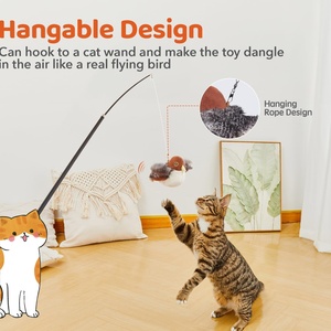 Factory Wholesale New <b>Cat</b> Chirping <b>Toys</b> Touch Activated Flapping Wings Sparrow <b>Interactive</b> Smart <b>Cat</b> <b>Toys</b> USB Exercise Pet <b>Toys</b> - Product Image 5