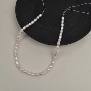 WENCHI 1021 Perles de riz d'eau douce naturelles économiques de 6 mm, blanches, en vrac, 37 cm par lot pour la fabrication de bijoux - Product Image 4