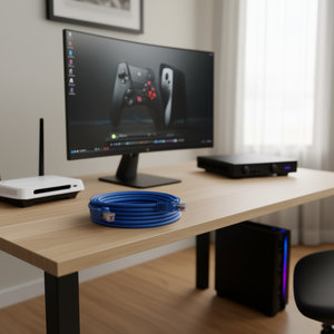 Cable Ethernet D0102HRIXRP de 10 pies, Cat6, RJ45, Cubierta de PVC Azul, Conductor de Cobre Puro para Juegos, Computadora, Internet, Uso en Interiores - Product Image 2