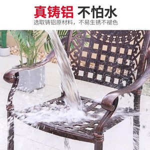 Ensemble table et chaises de style européen en alliage d'aluminium moulé pour extérieur, démontable et assemblable, pour jardin, cour, balcon, 4 places - Product Image 3