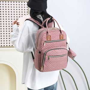Simple Solid Color Mommy <b>Backpacks</b> <b>Large</b> Capacity Baby Diaper Bags With USB - Product Image 2