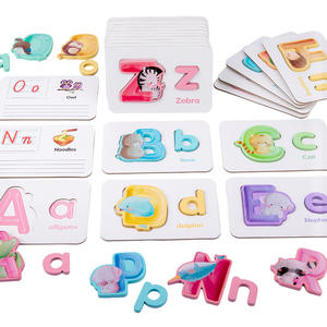 Vente en gros Jouets d'apprentissage de l'éducation précoce des enfants Jeux d'apprentissage de l'alphabet en bois <span class=keywords><strong>Lettres</strong></span> anglaises Cognition Cartes flash avec jeux d'écriture - Product Image 2