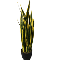 Plantes artificielles en pot de style nordique, faites à la main, en plastique écologique, imitation bonsaï, Sansevieria, plantes à feuilles persistantes