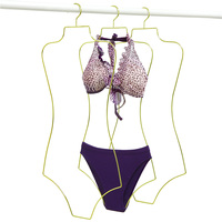 Cintre de maillot de bain bikini en métal doré en forme de corps pour lingerie