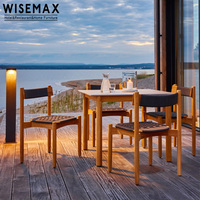 WISEMAX FURNITURE Meubles d'extérieur de haute qualité, ensemble de table et de chaises de salle à manger, chaise de jardin en bois imperméable, table de jardin pour patio