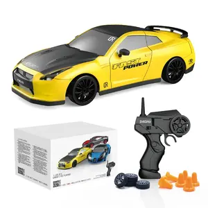 Mobil rc pengendali jarak jauh 2.4G 4WD, mobil balap Drift dengan roda TPR dan baterai, kendaraan mini empat roda penggerak 1/24