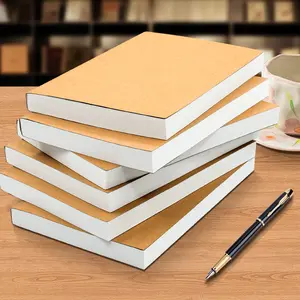 Cuaderno de Dibujo de Cubierta Kraft, Cuaderno de Bocetos Liso en Blanco, Papel Grueso, Tamaño A5, 130x190mm