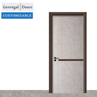 Portes d'intérieur de maison de tailles personnalisées Porte intérieure moderne en bois mélaminé contreplaqué affleurant pour les chambres