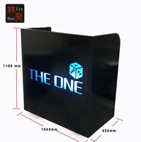Linhao table de stand de DJ portable avec logo personnalisé table de bar moderne en métal et verre à LED pour discothèque et KTV pour DJ