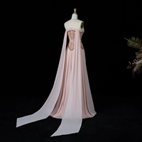 Robe de soirée élégante pour femme Lsz532, coupe trapèze, avec manches cape, perles brodées, robes de soirée pour l'Arabie Saoudite et Dubaï, Jancember