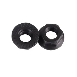 ISO 4161 DIN 6923 Black Oxide Coating Large Hexagon Flange Nuts Hexagon Nuts With Flange Hex Flange Nuts