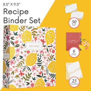 Impression personnalisée à 3 anneaux <span class=keywords><strong>Livre</strong></span> <span class=keywords><strong>de</strong></span> recettes <span class=keywords><strong>de</strong></span> cuisine à feuilles mobiles <span class=keywords><strong>Livre</strong></span> <span class=keywords><strong>de</strong></span> recettes avec 8 séparateurs - Product Image 5