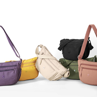 Sac de Poitrine en Nylon Imperméable Personnalisé avec Logo pour Femme, Sac Vintage en Forme de Lune, Sac à Bandoulière Croisé