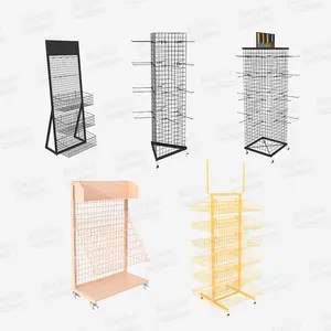 Kainice stainless steel storage rack wall mesh black grid spinner rack panel hanging wire basket vertical mesh display stand