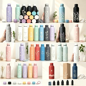 Custom Classic Line Art Pattern Laser Engraved Stainless Steel Carry Strap Leakproof <b>Reusable</b> Vacuum Thermal Flask Handle <b>Lid</b> - Product Image 5