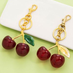Bag Cherry Accessory Purse Charm Cherries Handbag Pendant <b>Keychain</b> Women's Resin - Product Image 2