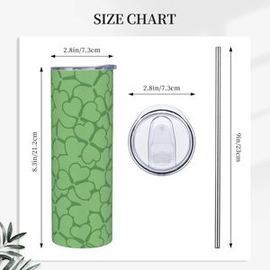 20oz <b>Insulated</b> Stainless Steel <b>Tumbler</b> Leak-Proof Lid <b>Straw</b> St. Patrick's Day Water Bottle for Travel Skinny Design for Warmth - Product Image 3