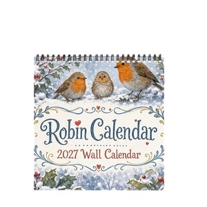 Calendario Robin 2027, Calendario de Pared de 12 Meses, Papel Grueso Recubierto - Product Image 5