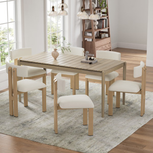 Sillas de comedor tapizadas sin brazos con patas de metal (juego de 2), color beige - Product Image 3