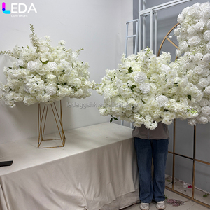 Ramo de Rosas LEDA para Eventos, Bola de Flores de Seda Blanca Suave Hecha a Mano, Rosas Artificiales para Decoración de Escritorio para Bodas - Product Image 2