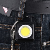 Mini lampe de poche LED rechargeable super brillante COB porte-clés projecteur de camping d'urgence avec ouvre-bouteille