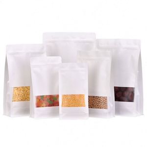 ถุงกระดาษคราฟท์สีขาวแบบตั้งได้ มีซิปล็อคปิดผนึกได้ พร้อมหน้าต่าง ขนาด 12x22 ซม. แพ็คโปรโมชั่น - Product Image 4