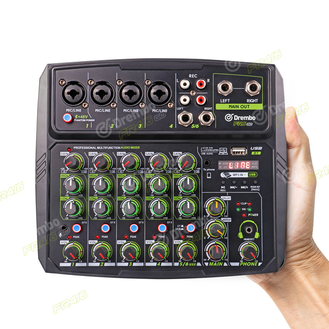 Debra Audio Newest Mini 4/6 Channel USB Home Amplifier with Soundcard (Black)