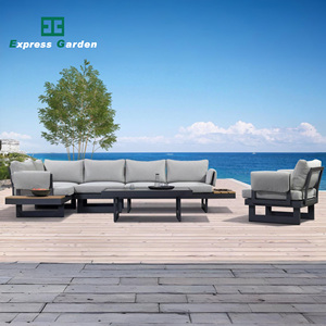 Express Garden moderno de lujo de aluminio ecológico impermeable a prueba de óxido Patio al aire libre sofá conjunto de cojines de espuma de alta densidad - Product Image 1