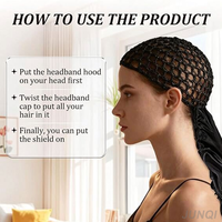 Bonnet de nuit 2-en-1 personnalisé avec logo, en satin de soie, pour femmes aux cheveux bouclés et tressés, réversible, double couche, avec filet intégré